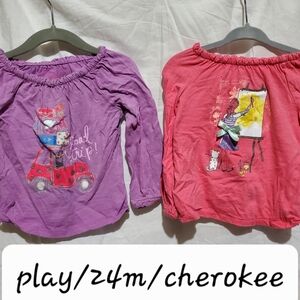 Cherokee Kids Long Sleeve Tees - Purple and Pink